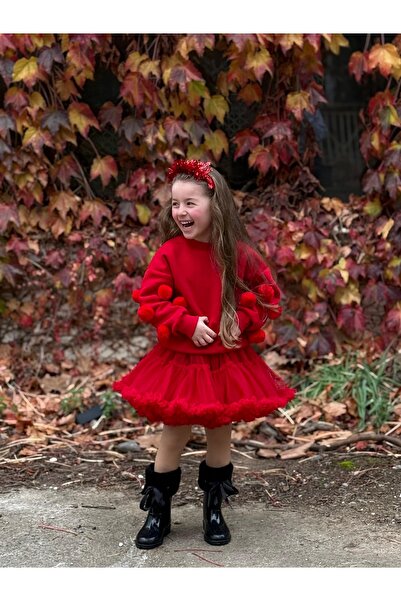 tunay moda Tutu Skirt and Fleece-Lined Sweatshirt Combination