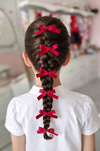 pempem bandana Baby Girl Children Mini Ribbon Bow Clip Hairpin 6 Pieces