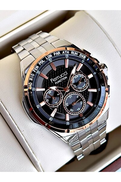 Ferrucci Functional Guaranteed Silver Color Steel Cord Men's Wristwatch