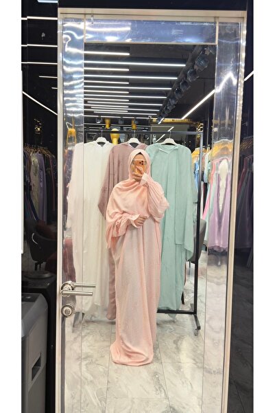 DADO BELLA Somon Tek Parça Başörtülü Nakışlı Namazlık