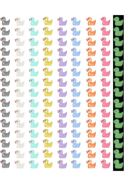 Generic مجموعة بطات صغيرة، 150 قطعة من 15 بطة ملونة تتوهج في الظلام مصنوعة من...