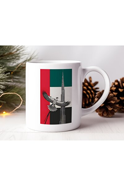 Beramussa United Arab Emirates Flag and Burj Khalifa Eagle Design Mug Cup – C...