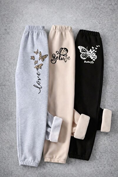 Kids Çocuk Kelebek Baskılı 3'lü Eşofman Altı