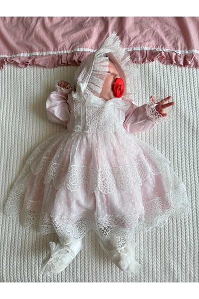 PİLEKİ BABY FRANSIZ DANTELLİ LÜKS KALİTELİ 4 PARÇA KALİTELİ MEVLÜT ÖZEL GÜN B...
