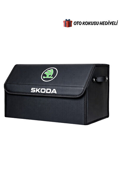 Autowise Skoda Marka Logolu Oto Bagaj Organizer Çanta Oto Bagaj Çantası 2 Böl...
