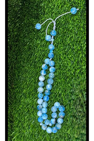 Feijewellery Natural Blue Apatite Prayer Tasbih, 33 Beads, 10mm
