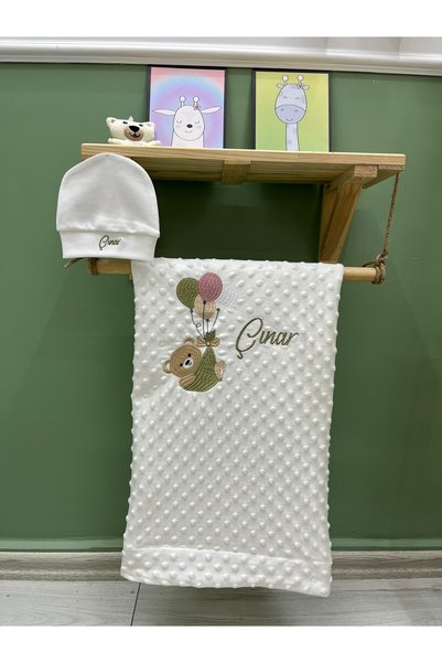 bebek desen 10-Piece Embroidered Chickpea Blanket Hospital Discharge Set with Balloons