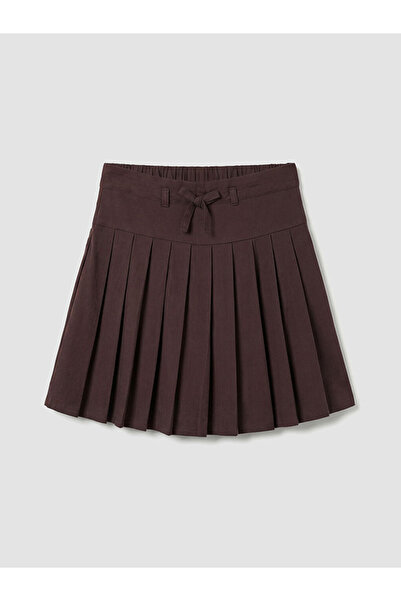 LC Waikiki Fustă scurtă plisată maro pentru fete