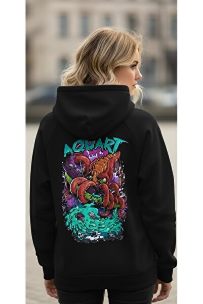 Infire clothing Unisex 0Versize 100% Cotton Aquart Printed Hooded Sweatshirt