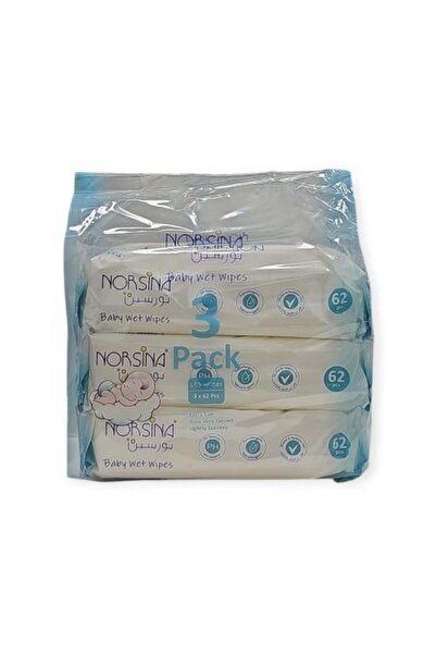F05 Wet Wipes for Kids - by Noursin - 3 Packs x 62 Wipes - Turquoise