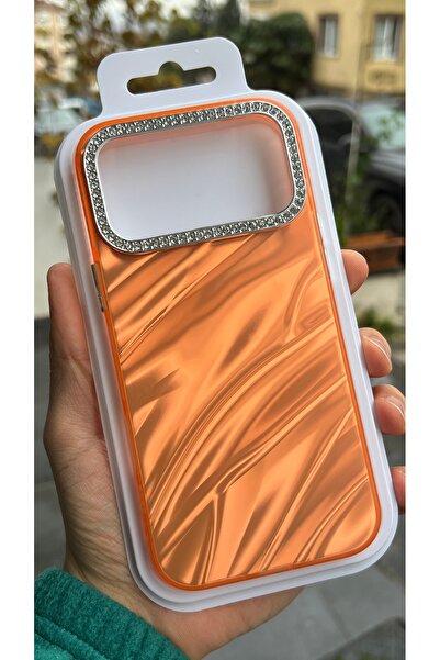 EDELFU Compatible with iPhone 17 Pro Max |   Stylish Orange Wave Pattern Phon...