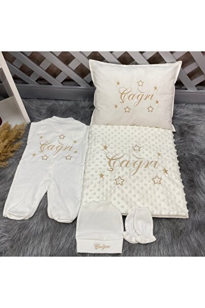 bebek desen طقم خروج من المستشفى مكون من 5 قطع مطرزة بنجوم