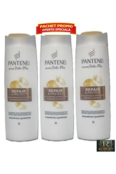 Pantene Pack of 3 x ACTIVE Nutri-Plex Repair & Protect Shampoo 400 ml