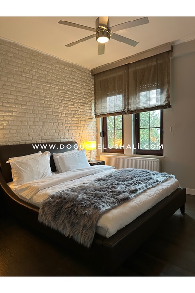 Doğuş Peluş Halı Yumuşak Dokulu Gri Peluş Yatak Ucu Runner