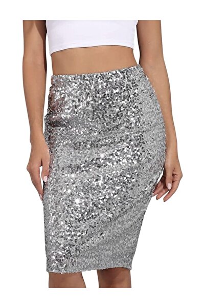 Gümüş Koleksiyon kalem payet etek