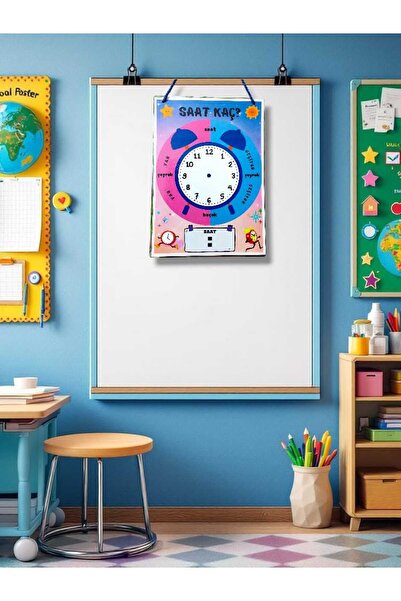 Kozalak Tasarım What Time Is It? Summer-Wipe Board Pvc Coated Durable Summer-...