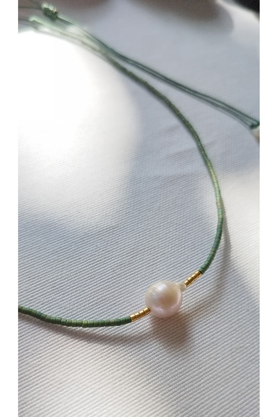 Bella Sera Studio Barok İnci ve Miyuki Boncuk İpli Ayarlanabilir Kolye