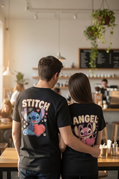 STONE HEART EU Stitch ve Angel - Lilo ve Stitch Çift T-Shirt