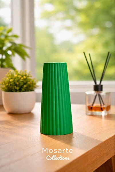 Mosarte مزهرية زخرفية حديثة بتصميم مضلع ومحزز