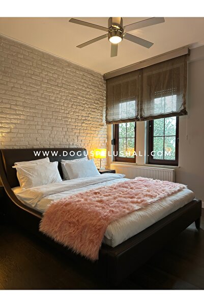 Doğuş Peluş Halı Yumuşak Dokulu Somon Peluş Yatak Ucu Runner