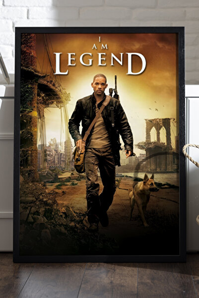 Duvarda Poster cu ramă din lemn negru I Am Legend, pictură decorativă de pere...