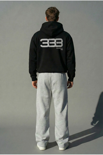 NİCE 333 Printed Men's Baggy Tracksuit Set | Winter Thick 3 Thread Sh Fleece-Lined Wide Leg Sweatpant Bottom Top Set