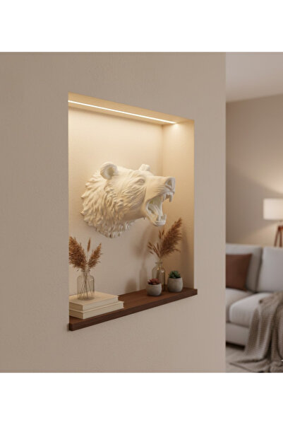 CT STONES Statuie decorativă de perete cu urs alb, cadou agățabil, 25X19 cm