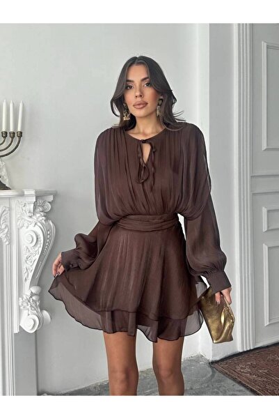 MAXXANA Glitter Mini Dress with Flounce