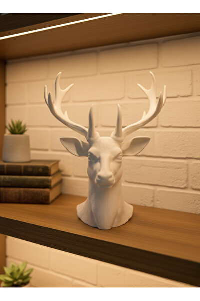 CT STONES تمثال غزال أبيض للزينة وديكور الرفوف