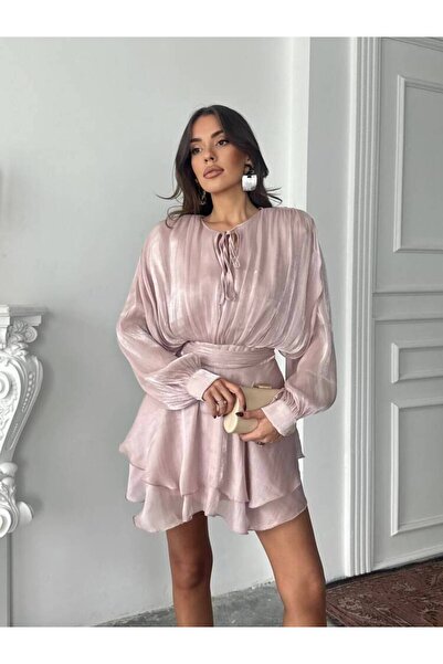 MAXXANA Glitter Mini Dress with Flounce