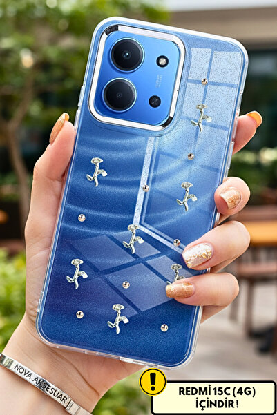 cepmoda غطاء منقوش ثلاثي الأبعاد لهاتف REDMI "15C (4G) مع بارز للكاميرا وغطاء...