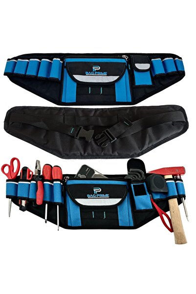 BAGPRIME Usta İşi Bel Takım Çantası Hırdavat Çantası Ayarlanabilir Kemer-Elek...