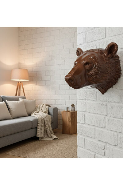 CT STONES Decor de perete cu cap de urs, statuie modernă suspendabilă 25X19 cm