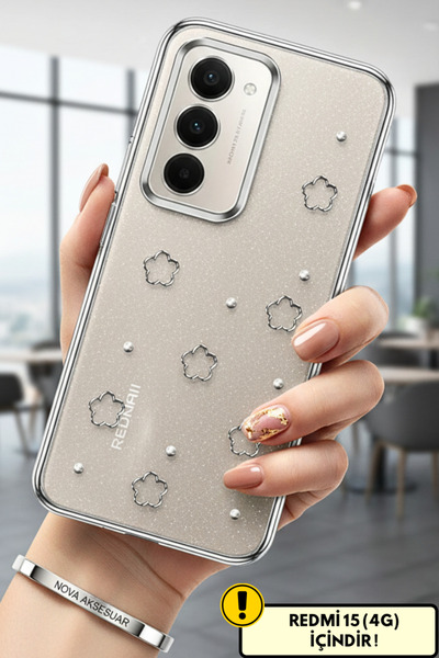 cepmoda حافظة منقوشة من ريدمي '15 (4G)' مع تصميم ثلاثي الأبعاد وغطاء شفاف مع ...