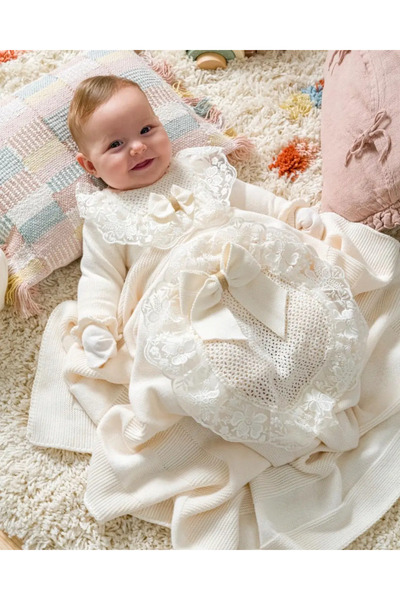 Nipperland Dantelli Organic Cotton Knitwear Fabric Baby Girl 5-Piece Hospital...