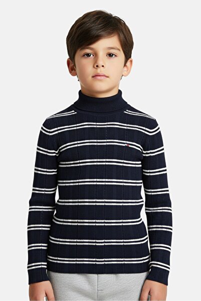 Tommy Hilfiger Toddlers Boy Mock Neck Brand Logo Sweatshirt, Multicolor