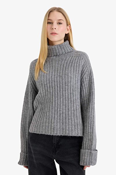 DeFacto Oversized Wide Fit Turtleneck Sweater G5463Ax25Wn