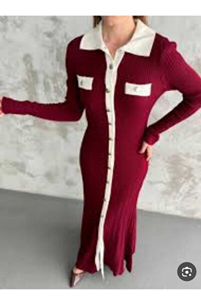 Abalı Yeni sezon triko kadın maxi elbise Jar Almajbour Roveyde model