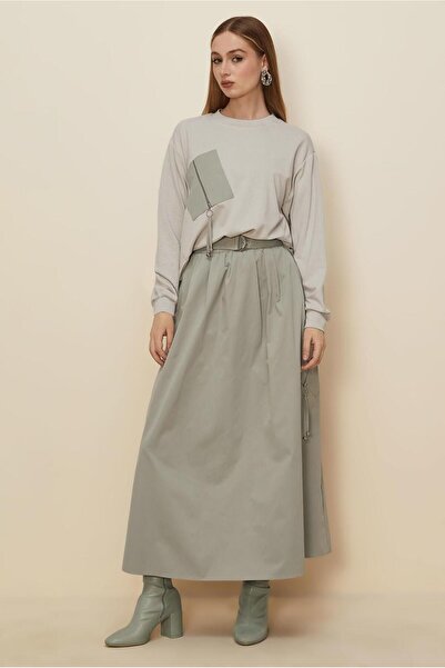 Alvina Zipped Detail Belted Skirt Suit 46026