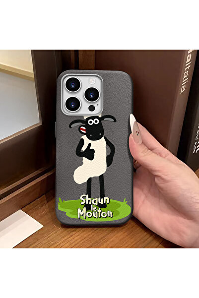 ucuc جراب سيليكون متوافق مع آيفون 14 برو بلون رمادي وملمس جلدي يحمي الكاميرا ...