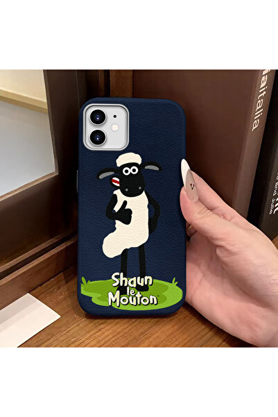 ucuc iPhone 12/12 Pro Compatible Blue Leather Textured Silicone Protects Came...