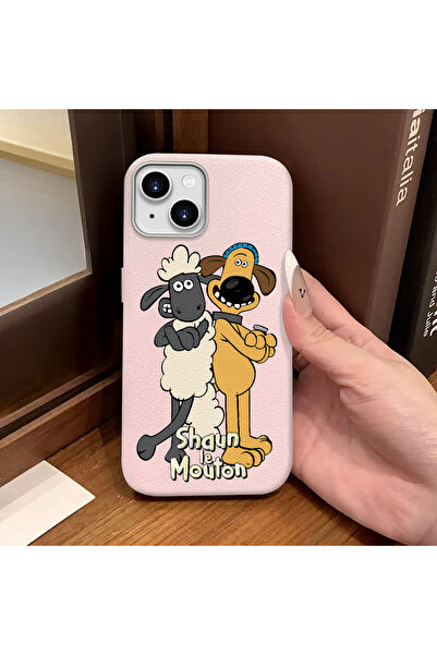 ucuc جراب سيليكون متوافق مع آيفون 15 بلون وردي وملمس جلدي يحمي الكاميرا ويوفر...