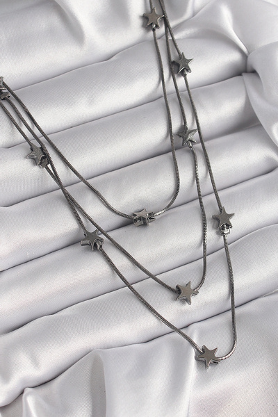 shopwave قلادة نسائية باللون الأرز المدخن مكونة من 3 نجوم - TJ-BKO9623