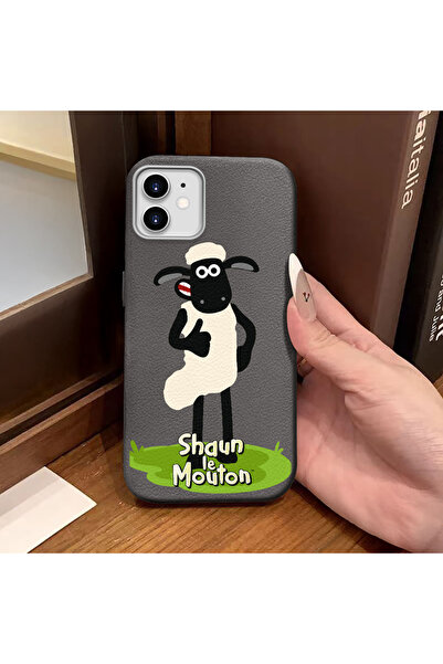 ucuc iPhone 12/12 Pro Compatible Gray Leather Textured Silicone Protects Came...