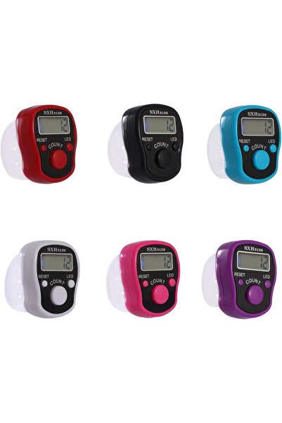 SXH5136 6Pcs LED Finger Tally Counter, Digital Electronic Finger Counter, Track & Field Lap Counters