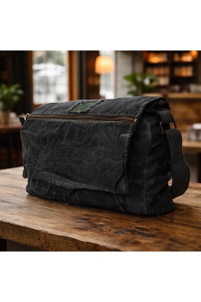 ELYSORA BAG&ACCESSORIS ΜΑΥΡΗ VINTAGE RETRO MULATER χαλαρή σχολική τσάντα ώμου...