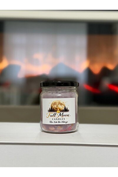 Full Moon Candles El Yapımı Kokulu Mum-Cam Kavanoz-Dekoratif Mum