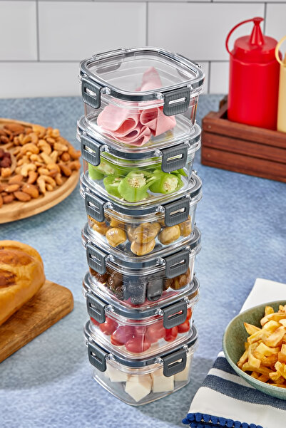 Happy Kitchens مجموعة من 6 حاويات تخزين للإفطار مصنوعة من السيليكون المقاوم ل...