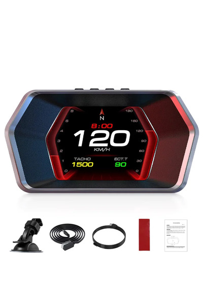 TakÇalıştır جهاز كمبيوتر السيارة Ally P17 HUD OBD2 و GPS بنظام مزدوج |   عداد...