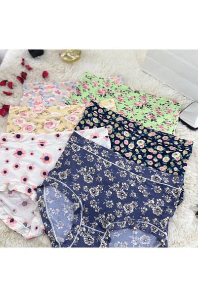 Elaram High-Waisted Floral Print Women's Panties – Soft Texture, Everyday Comfort